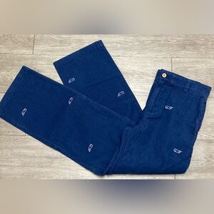 Vineyard Vines Boys Clubpant In Blue Corduroy With Embroidered Whales Sz 14 New